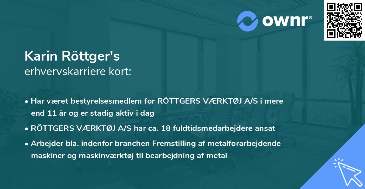 Karin Röttger's erhvervskarriere kort