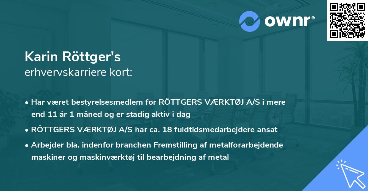 Karin Röttger's erhvervskarriere kort