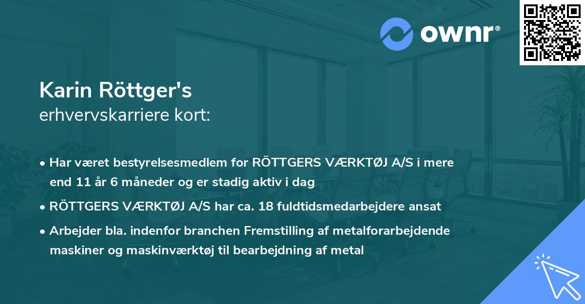 Karin Röttger's erhvervskarriere kort