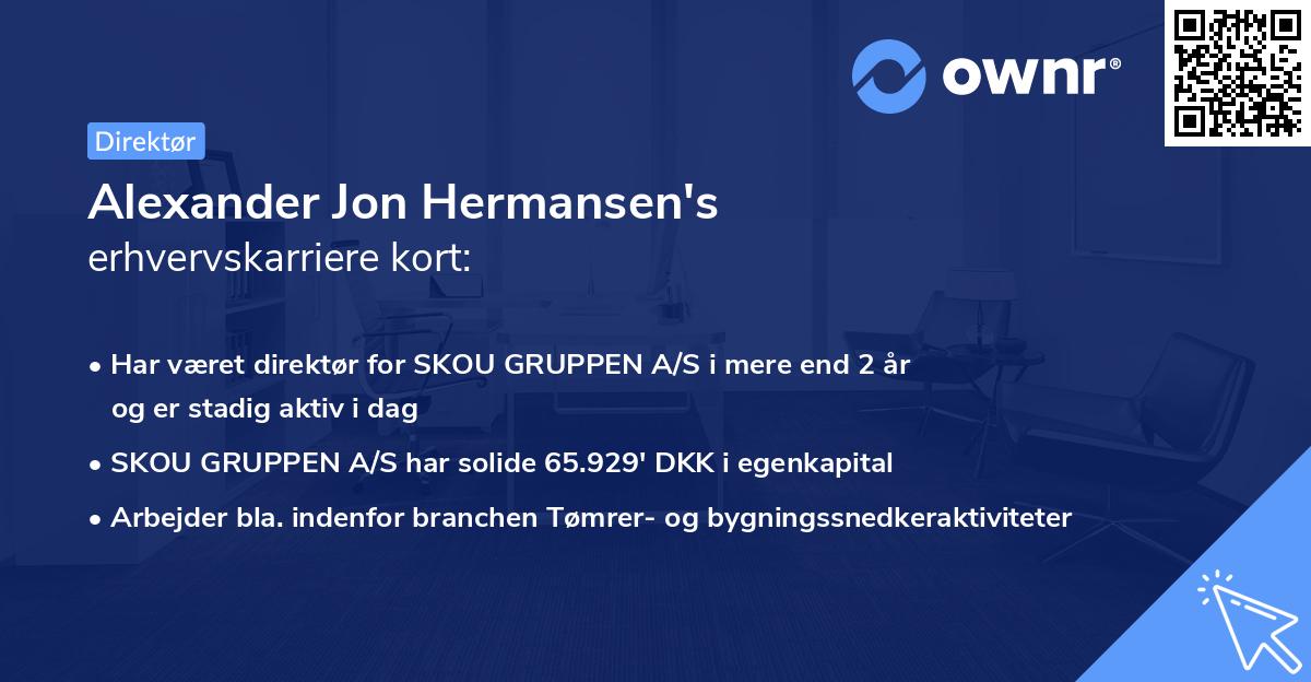 Alexander Jon Hermansen's erhvervskarriere kort