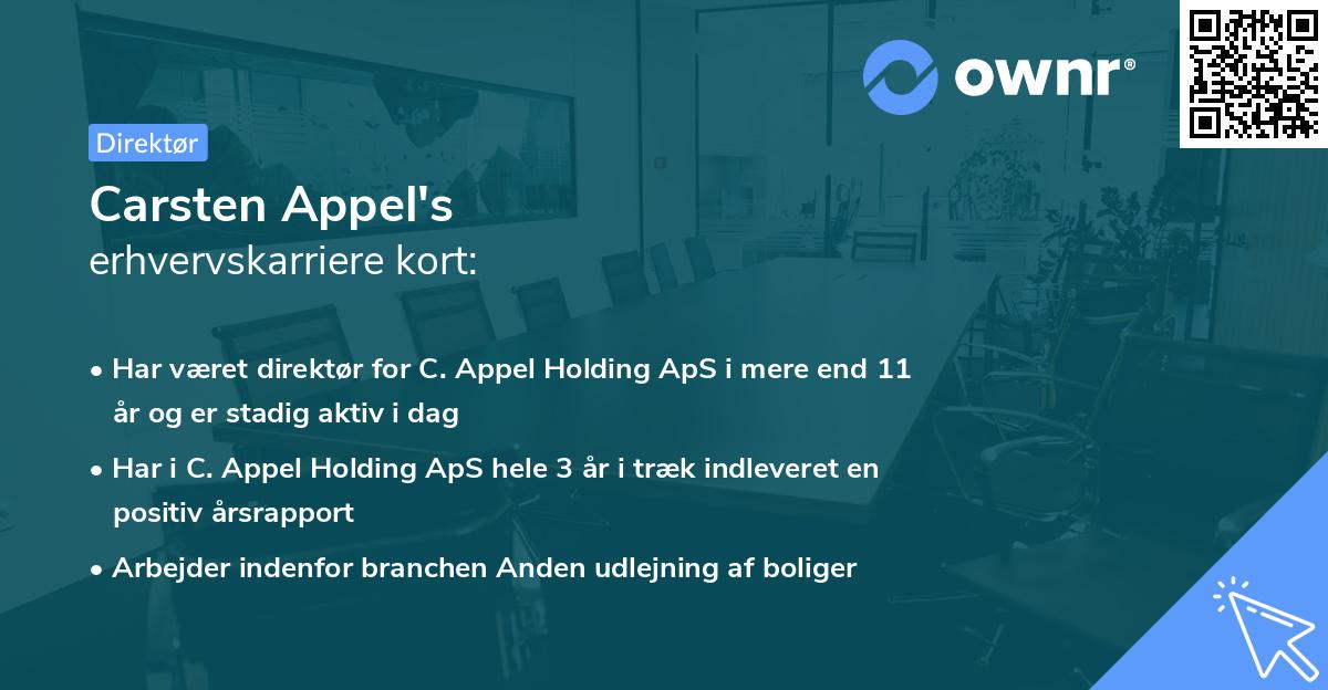 Carsten Appel's erhvervskarriere kort