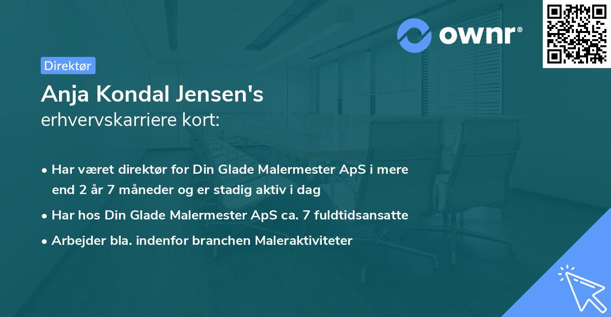 Anja Kondal Jensen's erhvervskarriere kort