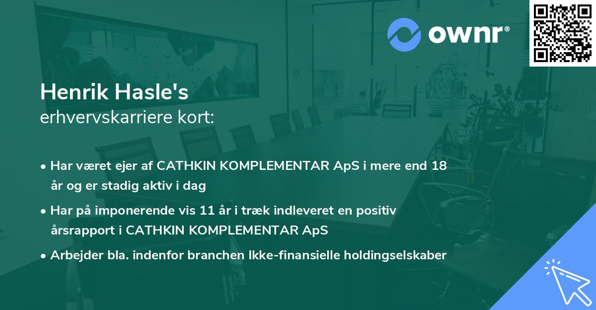 Henrik Hasle's erhvervskarriere kort