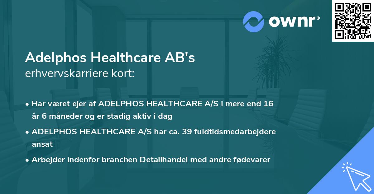 Adelphos Healthcare AB's erhvervskarriere kort