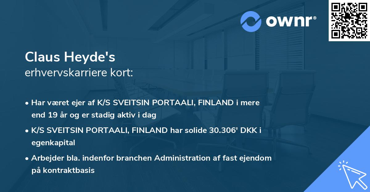 Claus Heyde's erhvervskarriere kort