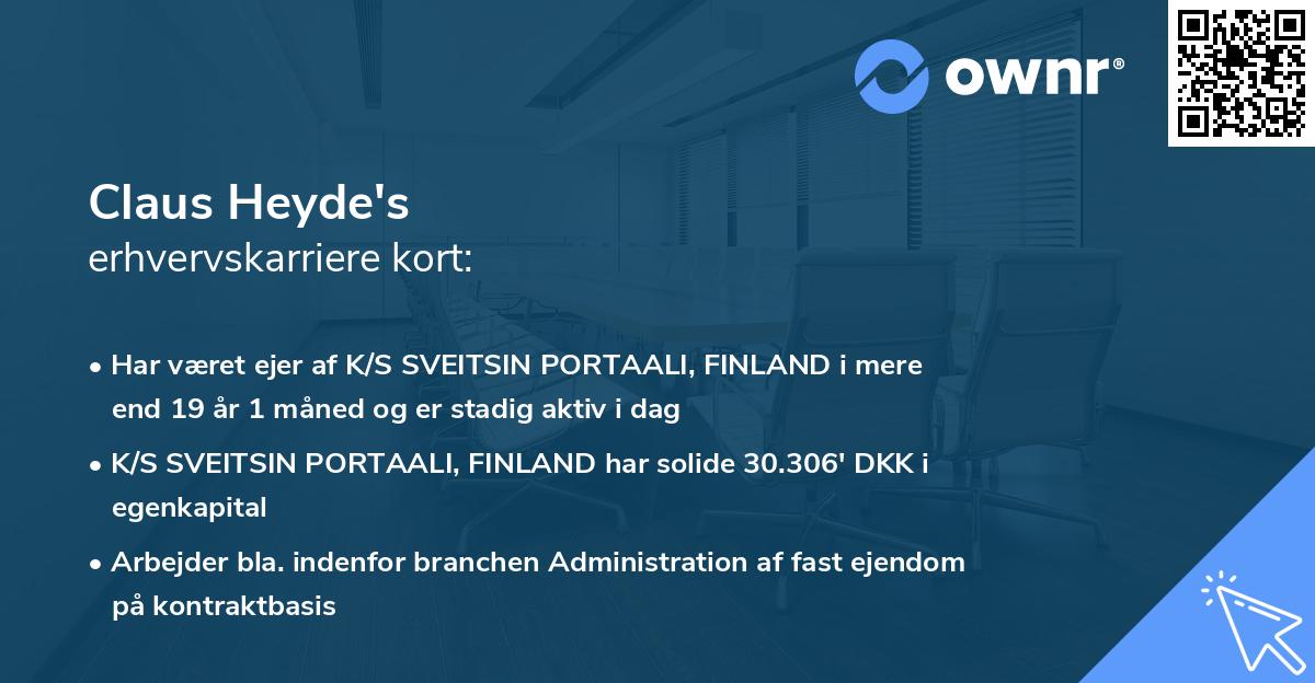 Claus Heyde's erhvervskarriere kort