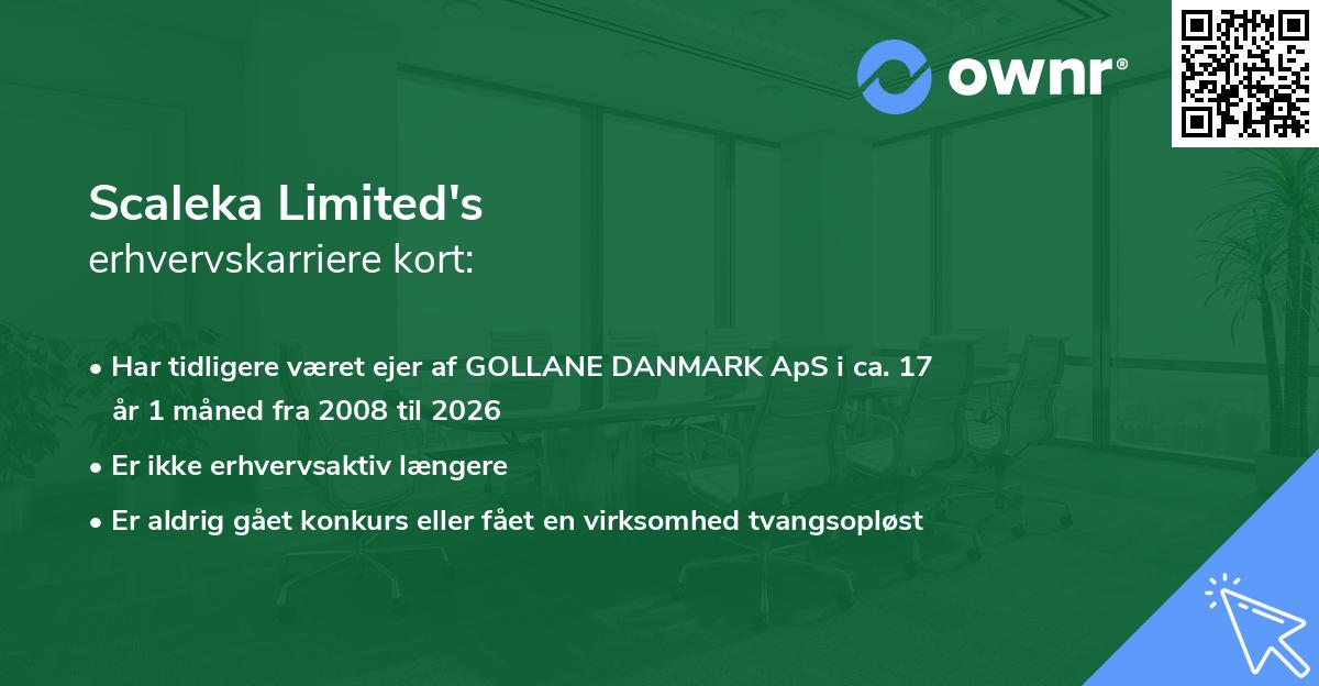 Scaleka Limited's erhvervskarriere kort