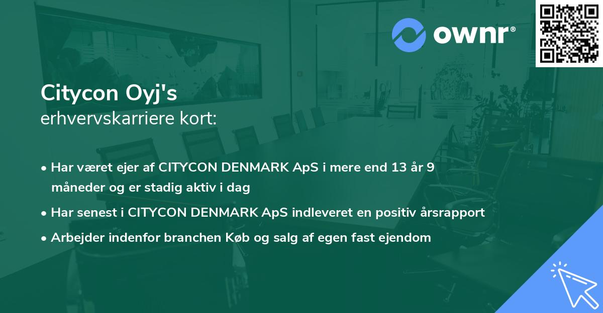 Citycon Oyj's erhvervskarriere kort