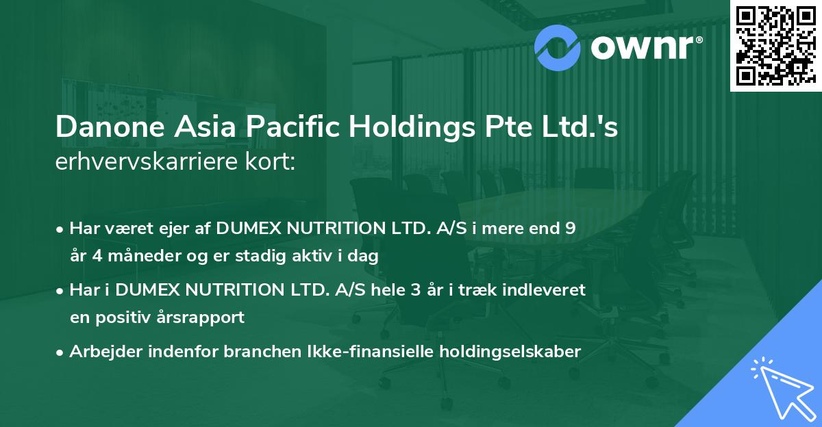 Danone Asia Pacific Holdings Pte Ltd.'s erhvervskarriere kort