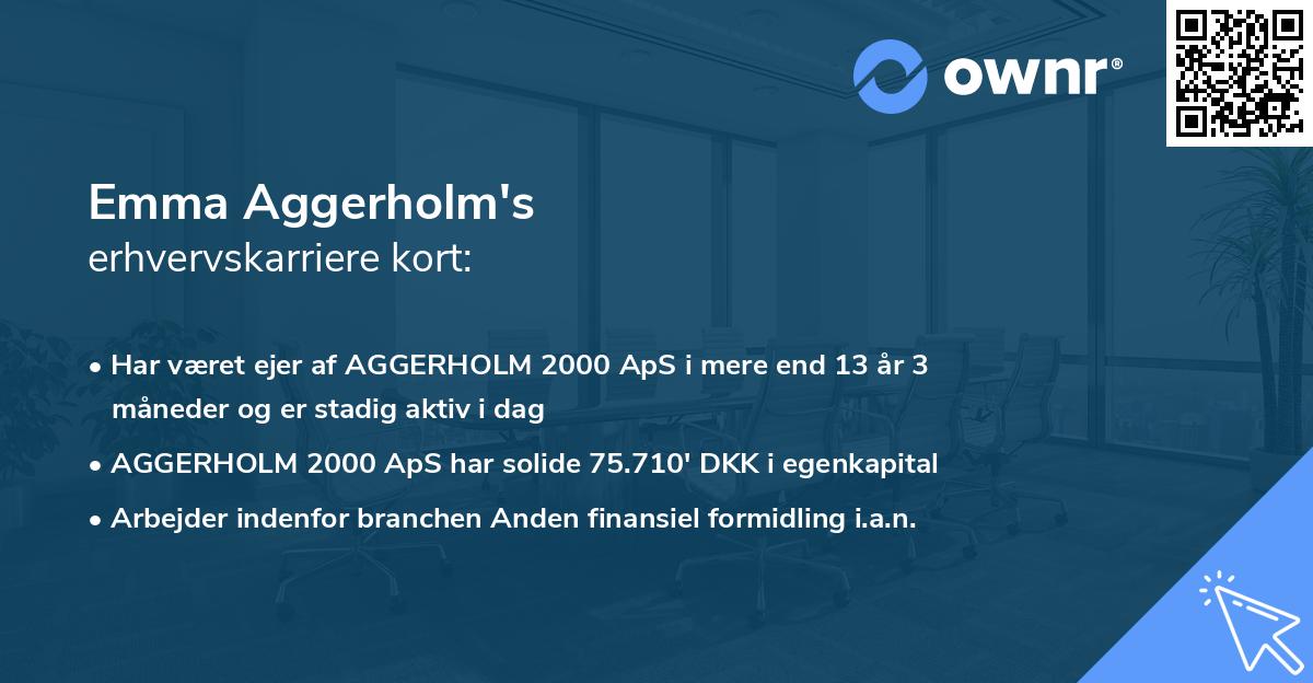 Emma Aggerholm's erhvervskarriere kort