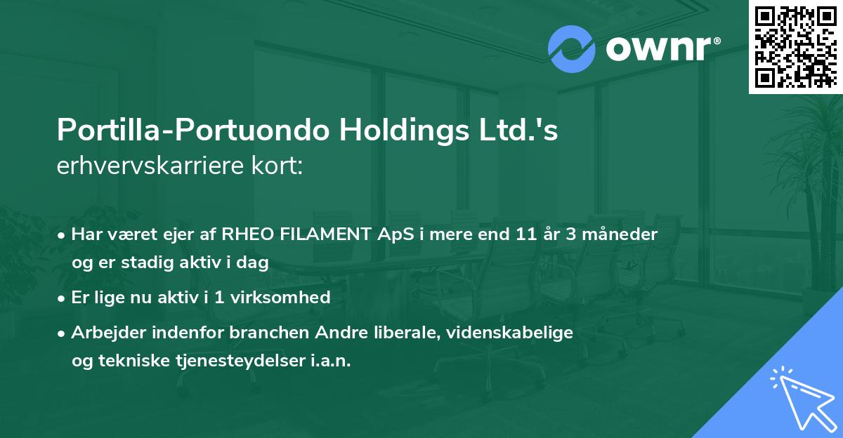 Portilla-Portuondo Holdings Ltd.'s erhvervskarriere kort