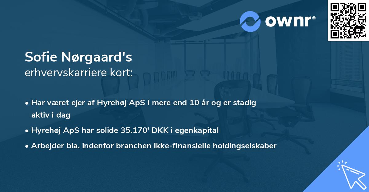 Sofie Nørgaard's erhvervskarriere kort
