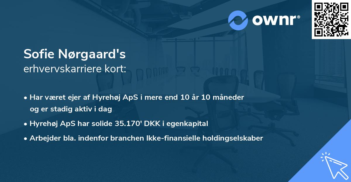 Sofie Nørgaard's erhvervskarriere kort