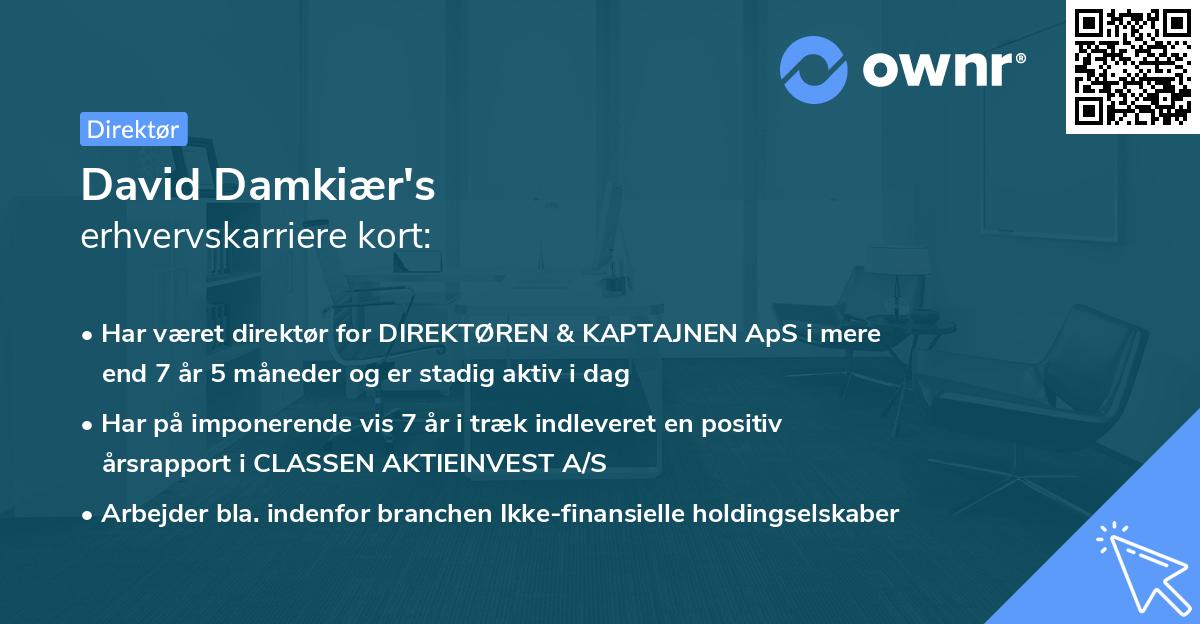 David Damkiær's erhvervskarriere kort