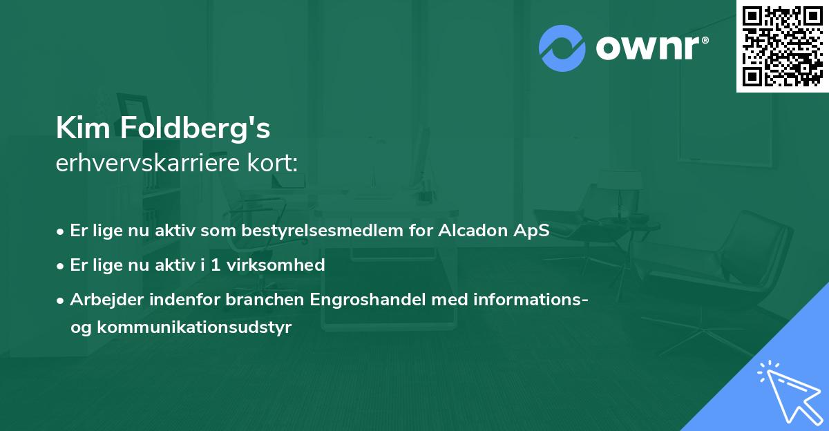 Kim Foldberg's erhvervskarriere kort