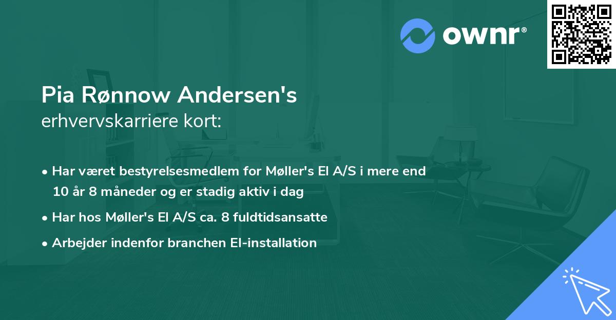 Pia Rønnow Andersen's erhvervskarriere kort