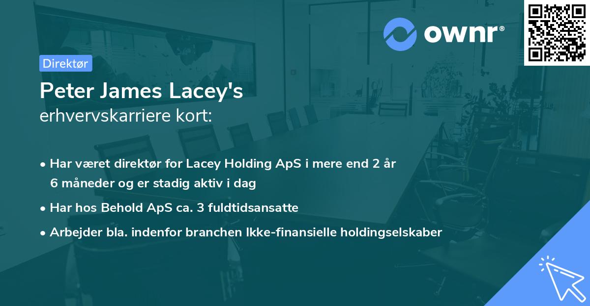 Peter James Lacey's erhvervskarriere kort