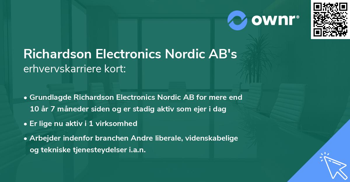 Richardson Electronics Nordic AB's erhvervskarriere kort