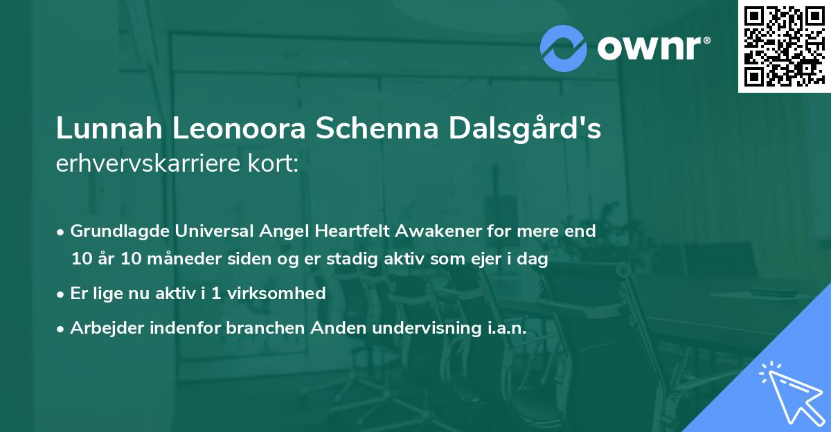 Lunnah Leonoora Schenna Dalsgård's erhvervskarriere kort