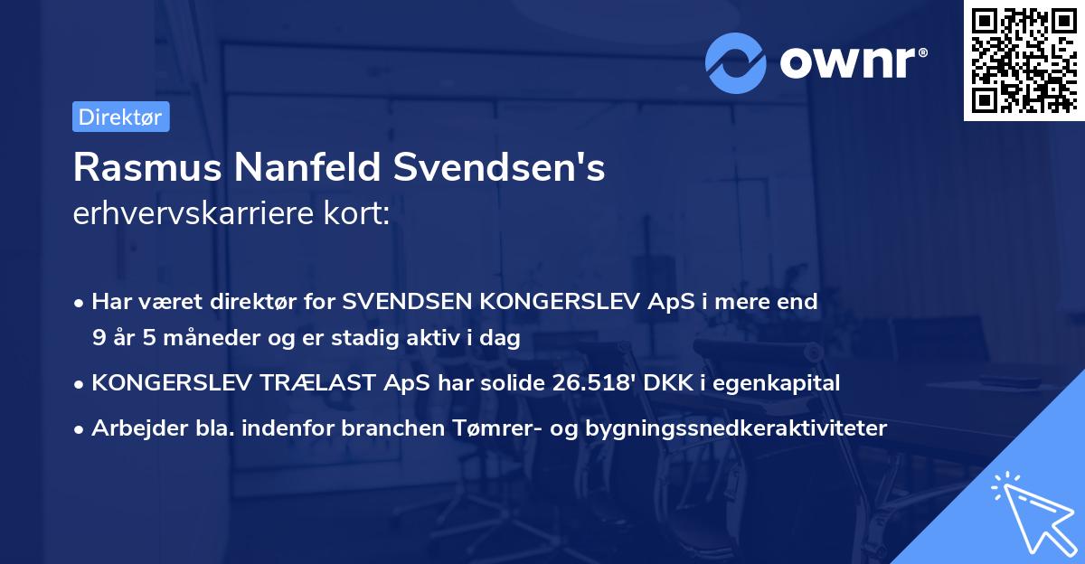 Rasmus Nanfeld Svendsen's erhvervskarriere kort