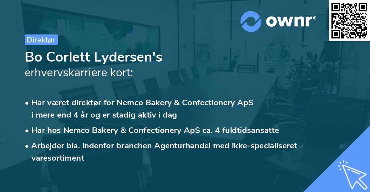 Bo Corlett Lydersen's erhvervskarriere kort