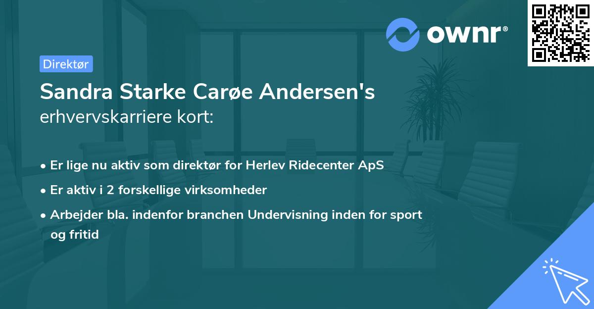 Sandra Starke Carøe Andersen's erhvervskarriere kort