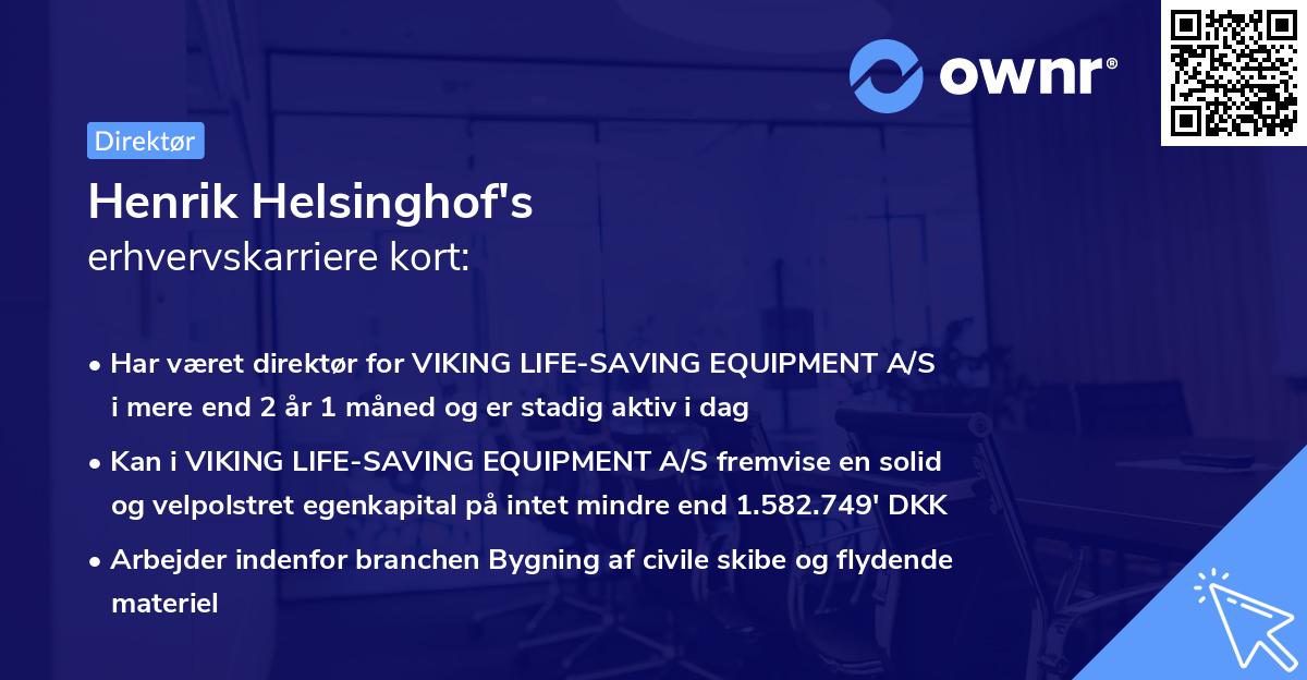 Henrik Helsinghof's erhvervskarriere kort