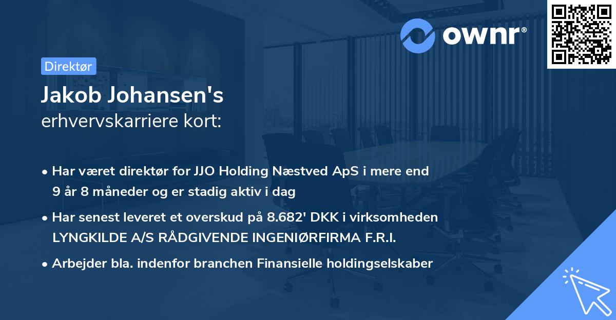 Jakob Johansen's erhvervskarriere kort