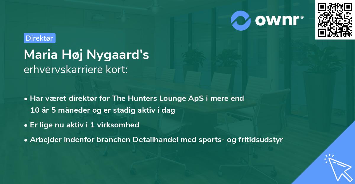 Maria Høj Nygaard's erhvervskarriere kort