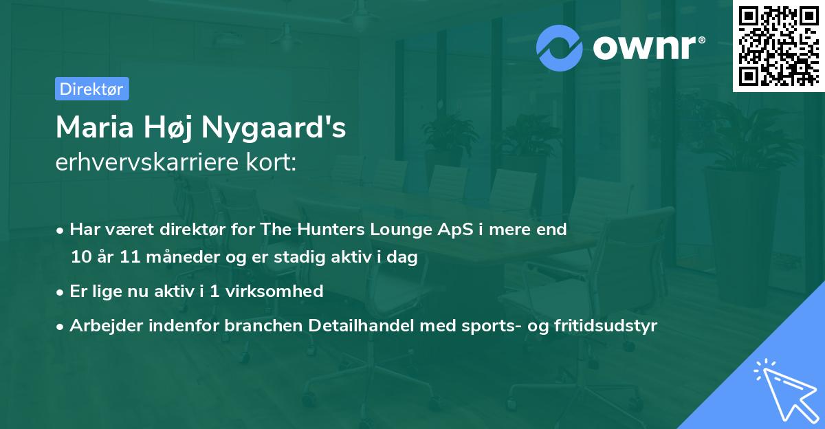Maria Høj Nygaard's erhvervskarriere kort