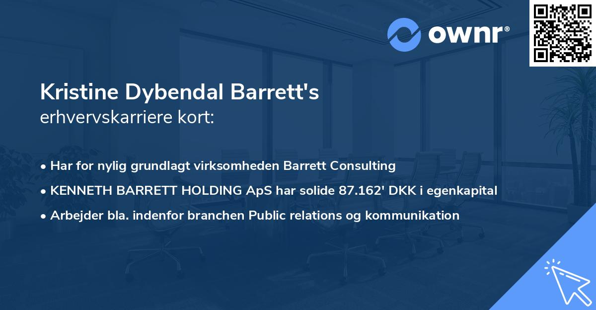 Kristine Dybendal Barrett's erhvervskarriere kort