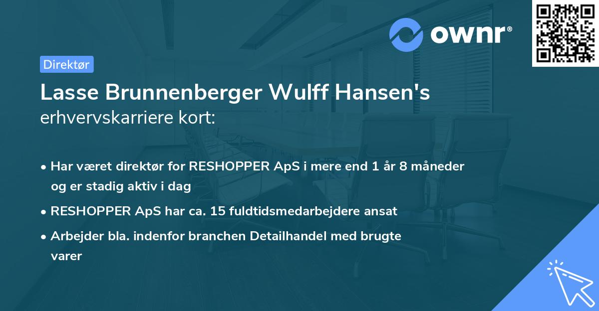 Lasse Brunnenberger Wulff Hansen's erhvervskarriere kort