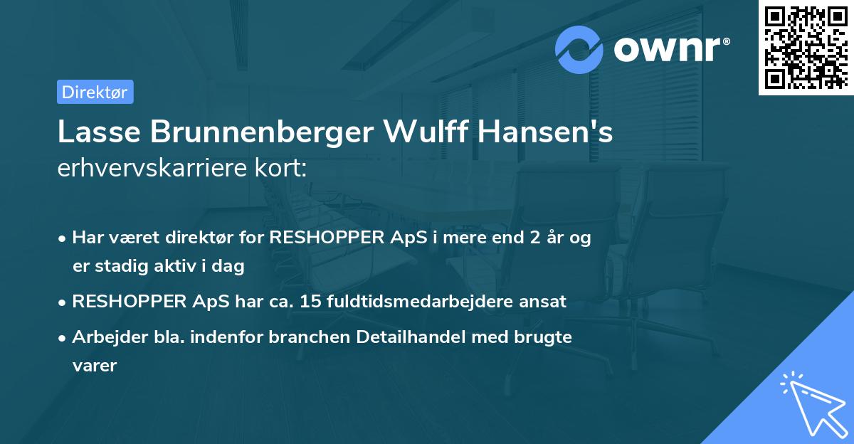 Lasse Brunnenberger Wulff Hansen's erhvervskarriere kort