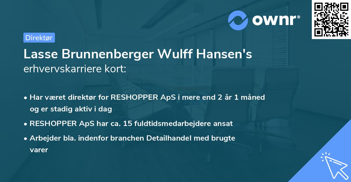 Lasse Brunnenberger Wulff Hansen's erhvervskarriere kort