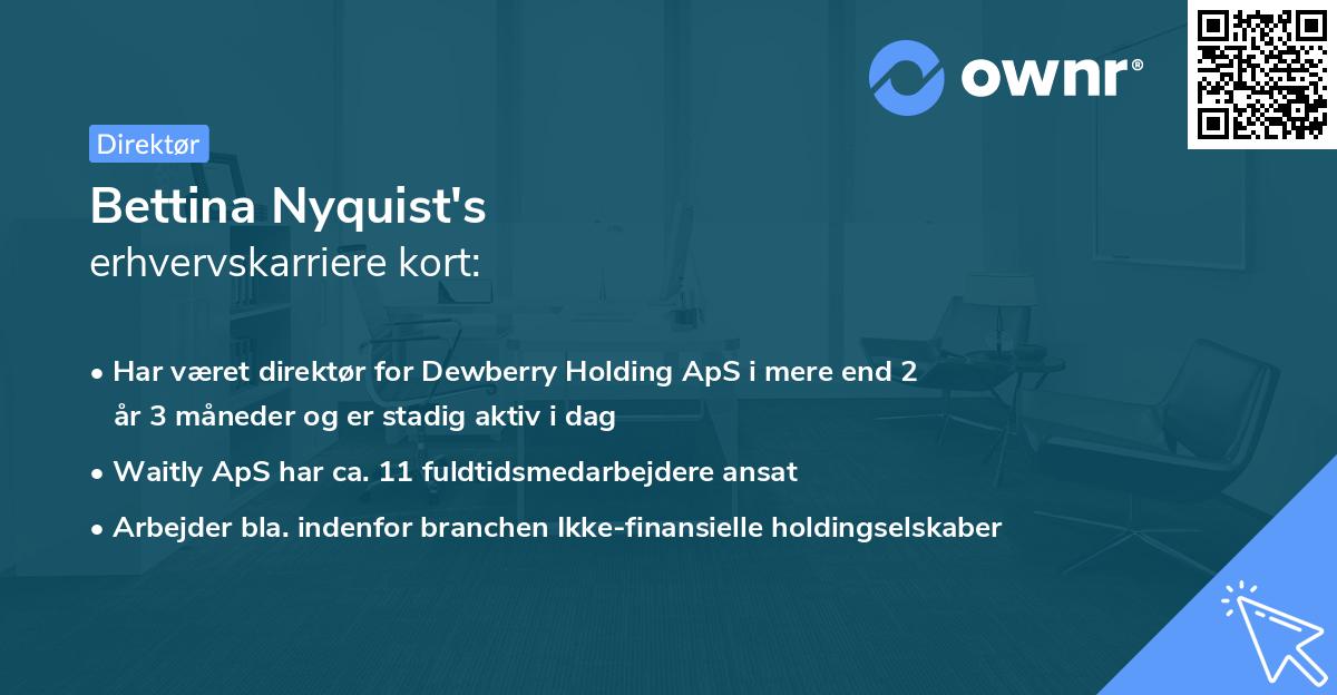 Bettina Nyquist's erhvervskarriere kort