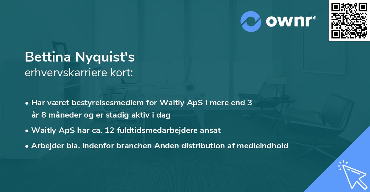 Bettina Nyquist's erhvervskarriere kort