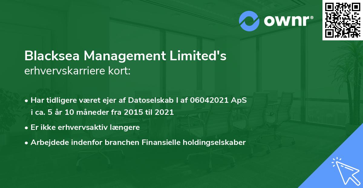 Blacksea Management Limited's erhvervskarriere kort