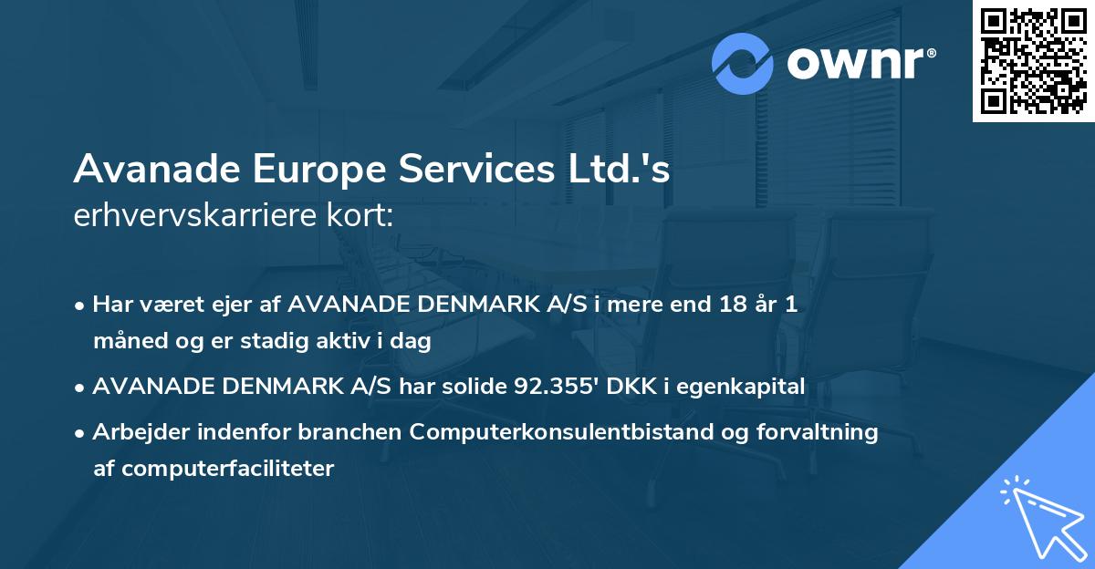Avanade Europe Services Ltd.'s erhvervskarriere kort
