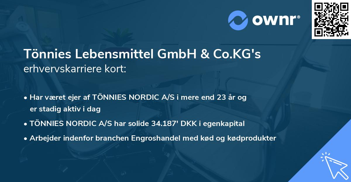 Tönnies Lebensmittel GmbH & Co.KG's erhvervskarriere kort