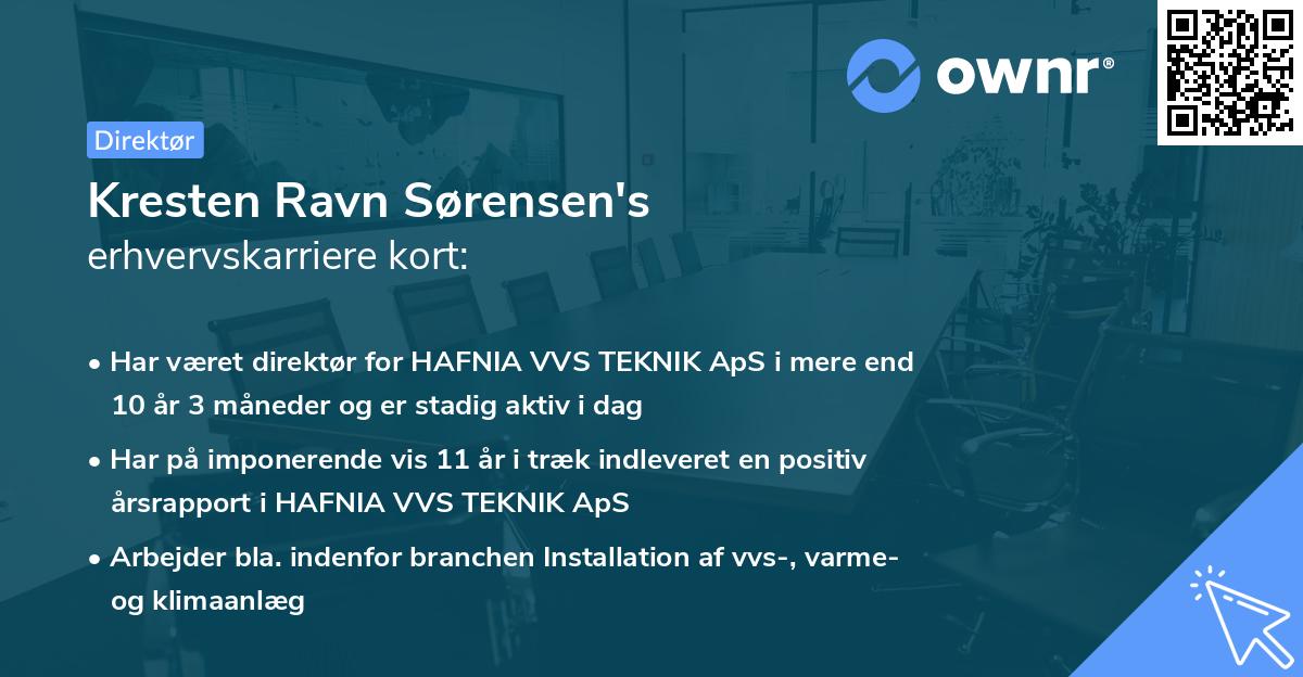 Kresten Ravn Sørensen's erhvervskarriere kort