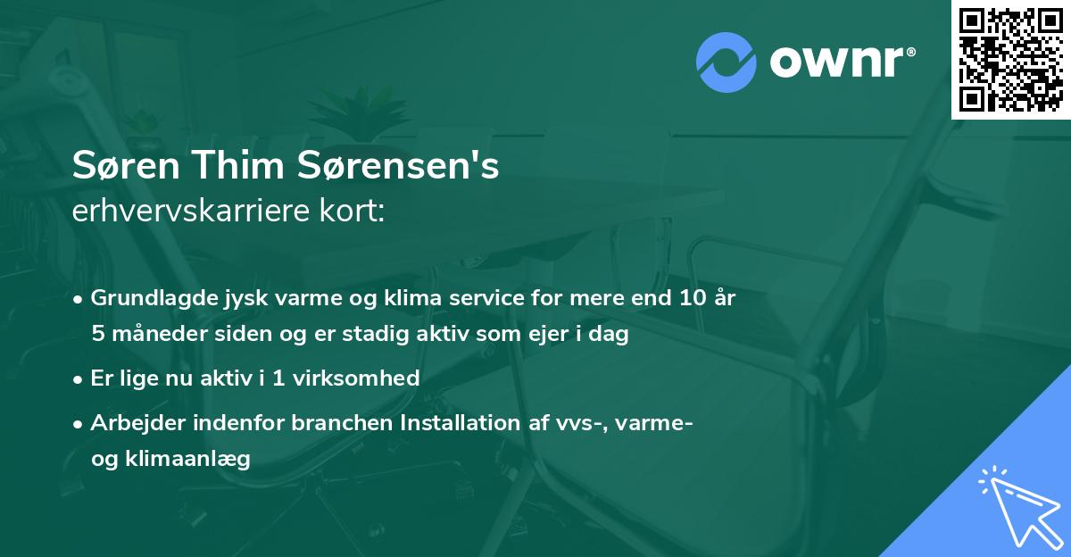 Søren Thim Sørensen's erhvervskarriere kort