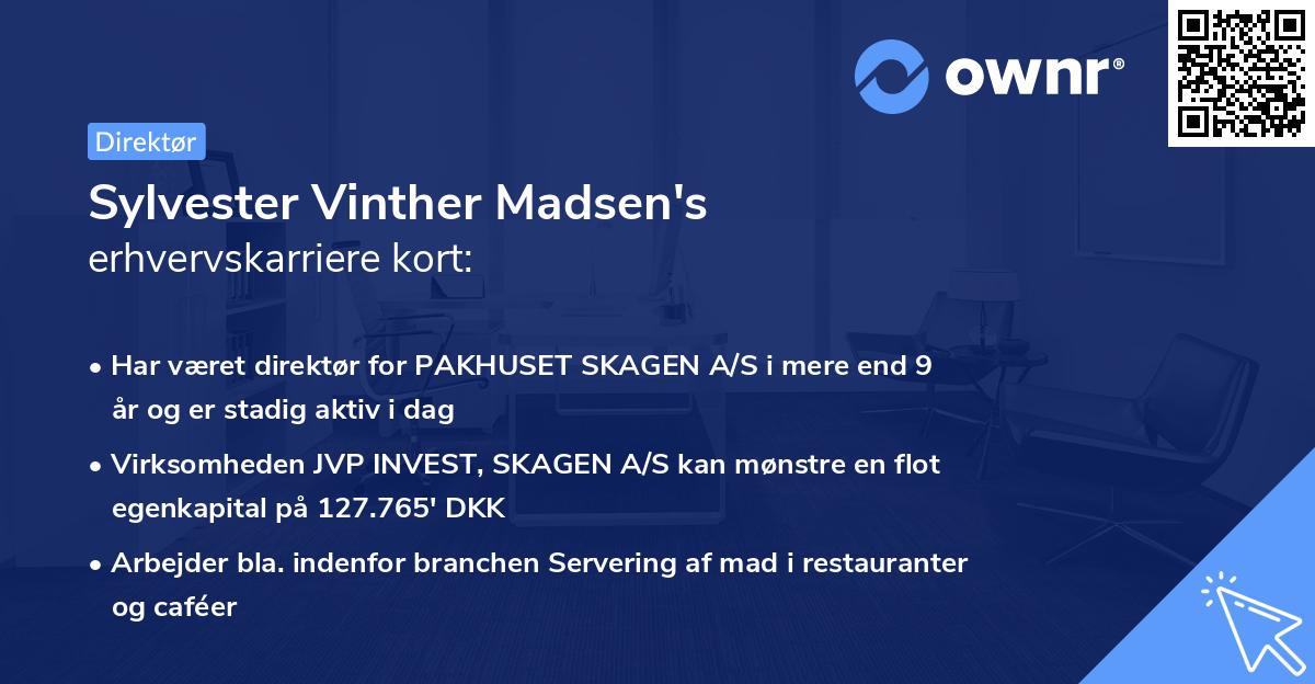 Sylvester Vinther Madsen's erhvervskarriere kort