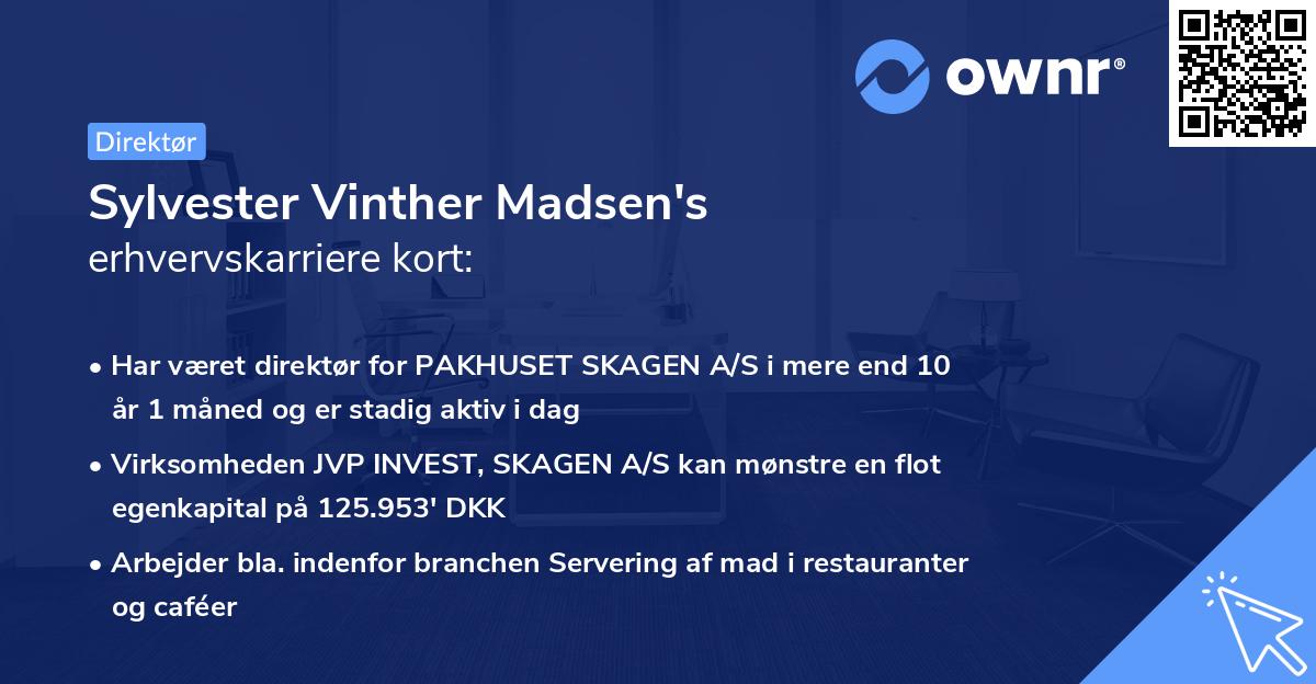 Sylvester Vinther Madsen's erhvervskarriere kort