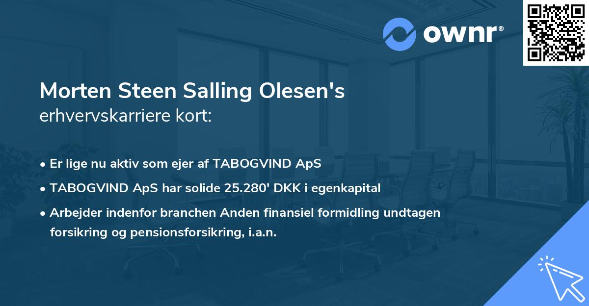 Morten Steen Salling Olesen's erhvervskarriere kort