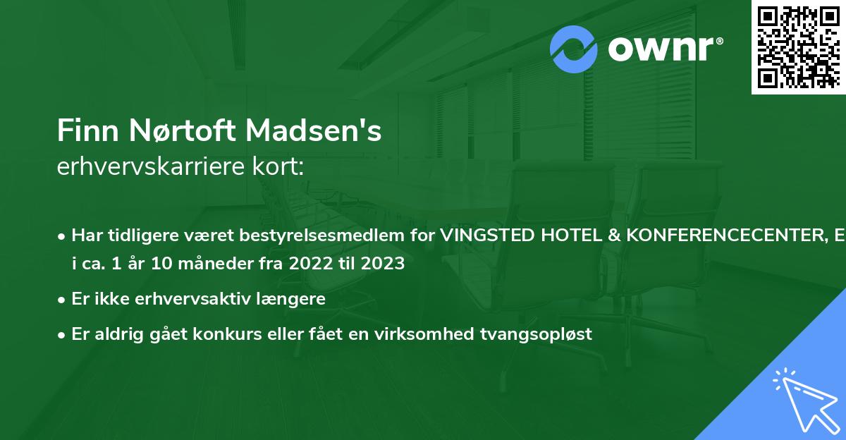 Finn Nørtoft Madsen's erhvervskarriere kort