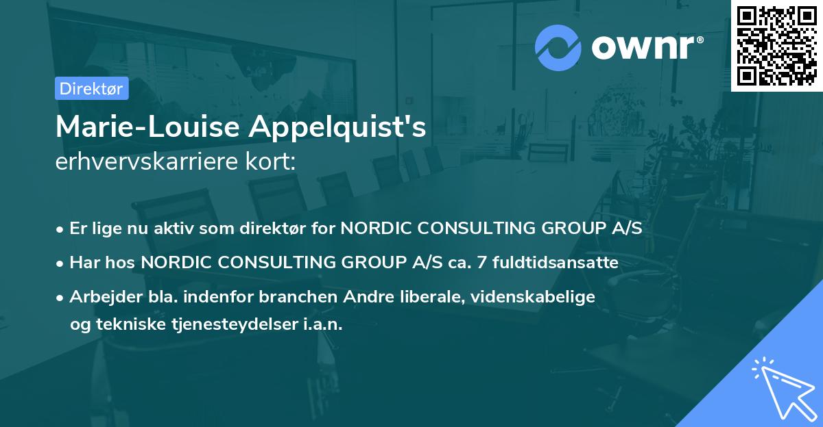 Marie-Louise Appelquist's erhvervskarriere kort