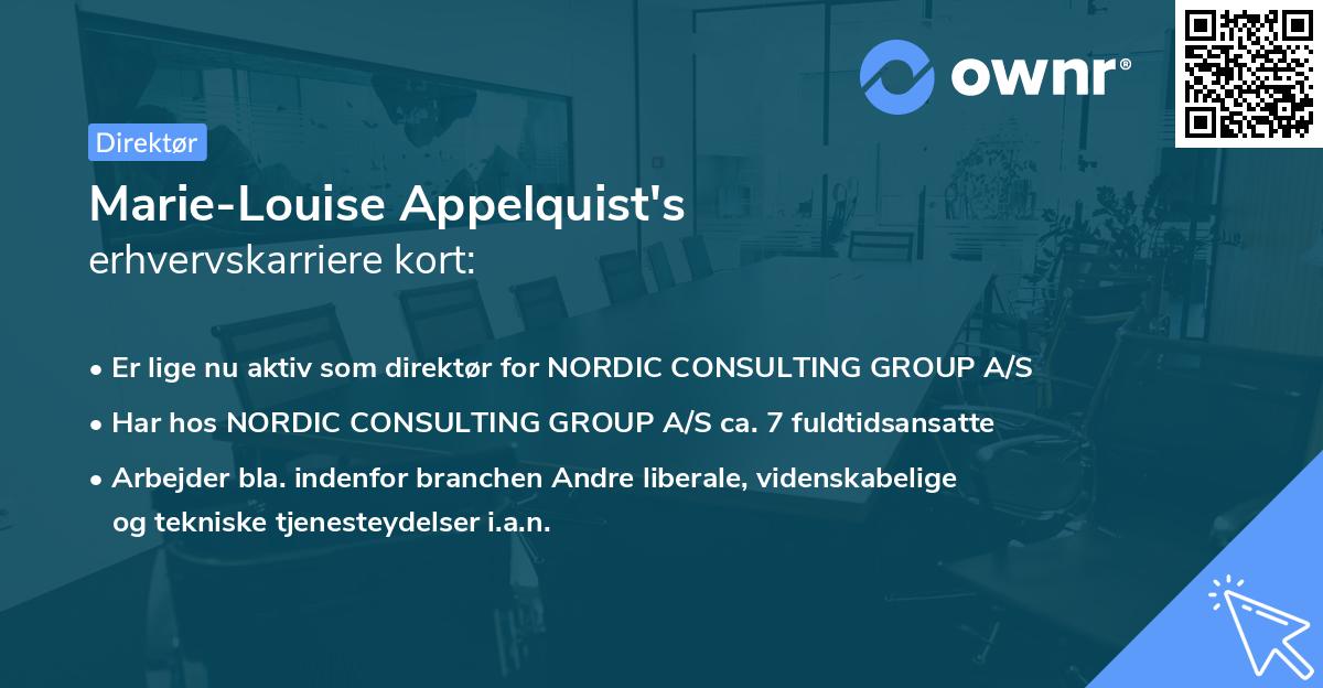 Marie-Louise Appelquist's erhvervskarriere kort