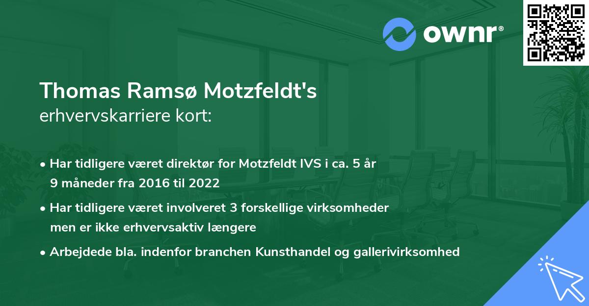 Thomas Ramsø Motzfeldt's erhvervskarriere kort