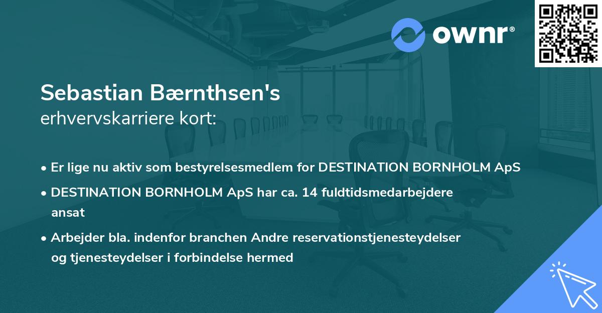 Sebastian Bærnthsen's erhvervskarriere kort