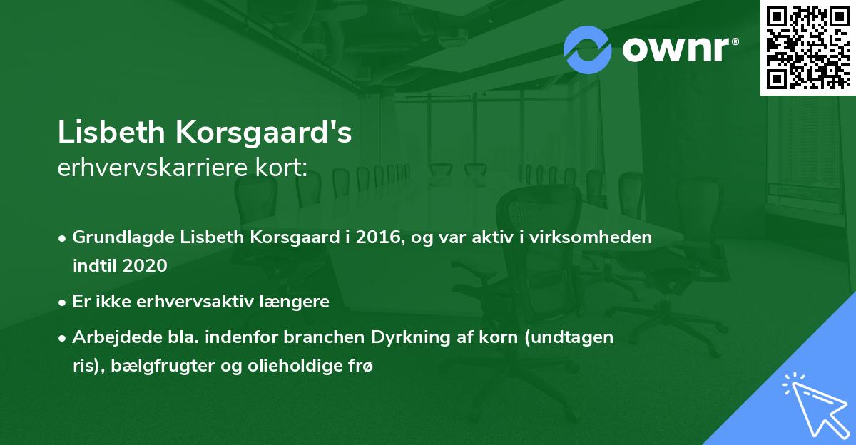 Lisbeth Korsgaard's erhvervskarriere kort